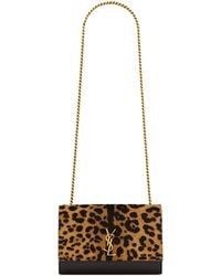 Saint Laurent - Small Leopard Print Kate Cross-Body Bag - Lyst