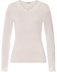 Hanro - Lace-Trim Dana T-Shirt - Lyst