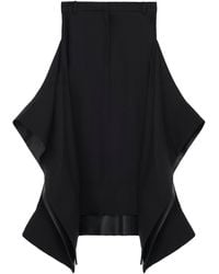 Loewe - Leather-Trim Side-Pleat Midi Skirt - Lyst