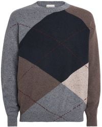 Johnstons of Elgin - Cashmere Exploded Argyle Sweater - Lyst