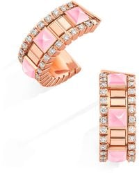 Marli New York - Mini, Diamond And Quartzite Life Hoop Earrings - Lyst