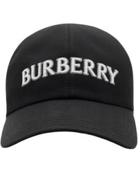 Burberry - Cotton Gabardine Logo Baseball Cap - Lyst