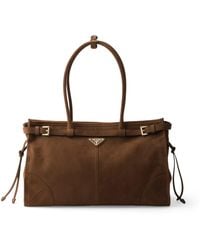 Prada - Large Leather Bonnie Shoulder Bag - Lyst