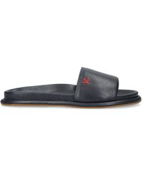 Isaia - Leather Slides - Lyst