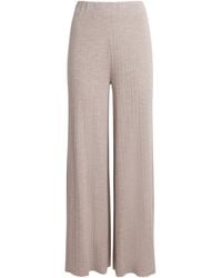 Agnona - Cashmere-Wool-Silk Wide-Leg Trousers - Lyst