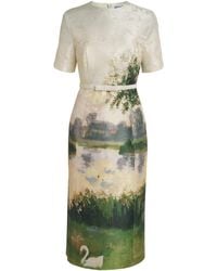 LEO LIN - Jacquard Elizabeth Midi Dress - Lyst