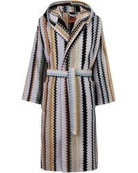 Missoni - Towelling Zigzag Curt Robe - Lyst