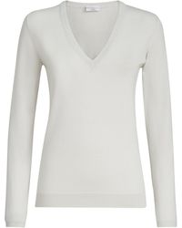 Brunello Cucinelli - Cashmere-Silk-Blend V-Neck Sweater - Lyst