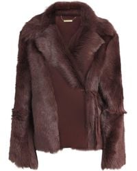 Nour Hammour - Shearling Verena Wrap Jacket - Lyst
