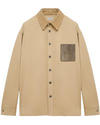 Loewe - Leather-Trim Overshirt - Lyst