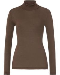 Hanro - Wool-Silk Funnel-Neck Top - Lyst