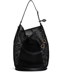 Alaïa - Large Leather Net Hip Bucket Bag - Lyst