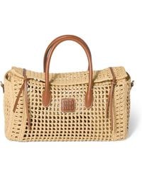 Miu Miu - Raffia Top-Handle Bag - Lyst