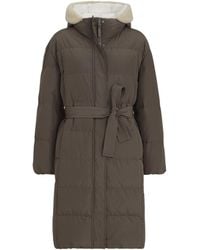 Brunello Cucinelli - Down Taffeta Belted Puffer Jacket - Lyst