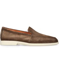 Santoni - Suede Malibu Loafers - Lyst
