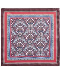 Eton - Silk Paisley Pocket Square - Lyst