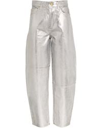 Ganni - Foil-coated Jeans - Lyst