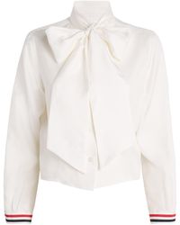 Thom Browne - Silk Bow-Collar Blouse - Lyst