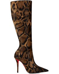 Christian Louboutin - Miss Z Leather Pony Hair Knee-High Boots 100 - Lyst