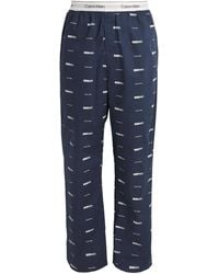 Calvin Klein - Cotton Poplin Logo Pyjama Bottoms - Lyst