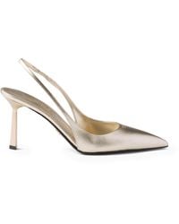 Prada - Saffiano Leather Slingback Heels 75 - Lyst