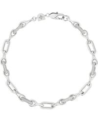 Astrid & Miyu - Rhodium-Plated Pavé Chain Link Bracelet - Lyst