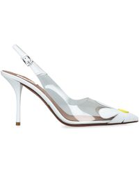 Alaïa - Leather-Pvc Bloom Slingback Pumps 90 - Lyst