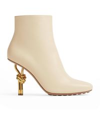 Bottega Veneta - Calfskin Heeled Ankle Boots 90 - Lyst
