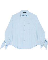 Balenciaga - Cotton-Blend Knotted-Cuff Shirt - Lyst