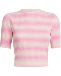 Valentino - Cotton-Blend Stripe Crop Top - Lyst