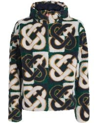 CASABLANCA - Fleece Monogram Hooded Jacket - Lyst