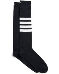 Thom Browne - Cotton-Blend 4-Bar Over-The-Calf Socks - Lyst