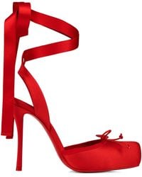 Christian Louboutin - Cassia Lace-Up 100 Crepe Satin Heels - Lyst