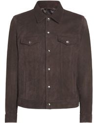 7 For All Mankind - Suede Trucker Jacket - Lyst