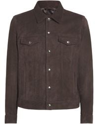 7 For All Mankind - Suede Trucker Jacket - Lyst
