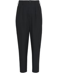 Yohji Yamamoto - Wool Pleated Straight Trousers - Lyst