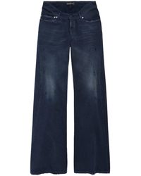 Balenciaga - Distressed Curved Waist Jeans - Lyst
