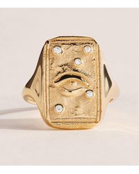 Azlee - And Diamond Guardian Relic Signet Ring - Lyst