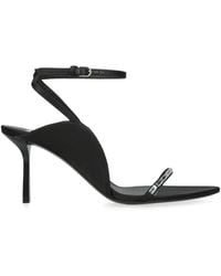 Victoria Beckham - Leather Embellished Eliza Heeled Sandals 75 - Lyst