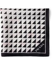 Prada - Silk Lipstick Triangle Scarf - Lyst
