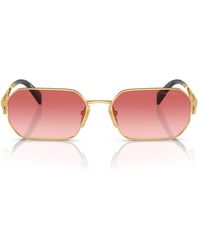 Prada - Metal Rectangular Sunglasses - Lyst