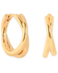 Astrid & Miyu - Plated Crossover Illusion Hoop Earrings - Lyst