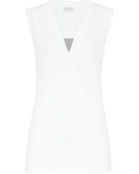 Brunello Cucinelli - Stretch-Cotton Monili Tank Top - Lyst