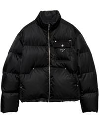 Prada - Cropped Triangle-Logo Padded Jacket - Lyst
