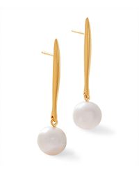 Monica Vinader - Vermeil And Pearl Nura Drop Earrings - Lyst