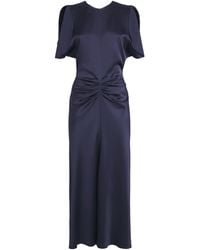 Victoria Beckham - Satin Bela Midi Dress - Lyst