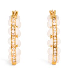 L'Atelier Nawbar - Yellow Gold And Diamond Atoms Hoop Earrings - Lyst