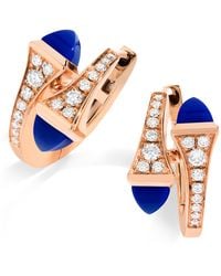Marli New York - Diamond And Lapis Lazuli Cleo Huggie Earrings - Lyst