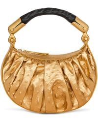 Balmain - Mini Leather Ebene Top-Handle Bag - Lyst