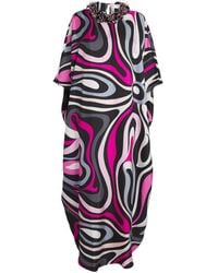 PUCCI - Silk Embellished Marmo Kaftan - Lyst